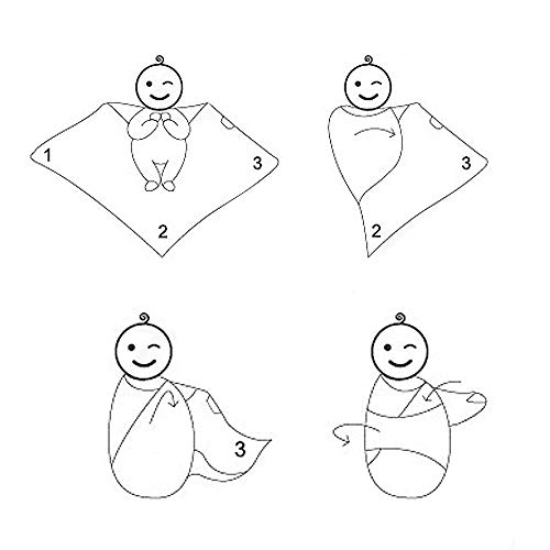 BelleStyle Mantas Swaddle Bebé, 120x120 cm Grande Mantas de Muselina de Bambú Algodón para Bebes Recién Nacidos, Envoltura de Muselina Mantas - Paquete de 3
