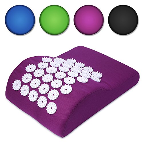 Belmalia Cojín de Acupresión para Cabeza y Nuca, Almohada, Cojín de Masaje, Cojín de Faquir, Cojín Relajante, MTC Violeta Morado