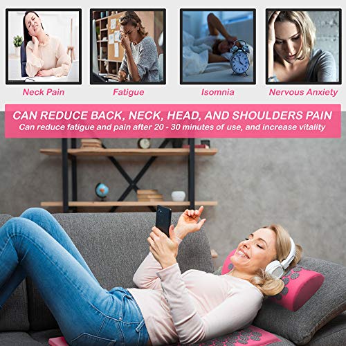 Belmalia Esterilla Acupresión Kit | Esterilla de Masaje | Alfombra Acupresion con Almohada | Rosa Negro