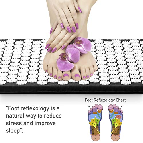 Belmalia Esterilla de Acupresión, Esterilla de Masaje, Esterilla de Faquir, Esterilla de Relajación, Negro