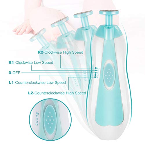 BelonLink Lima de Uñas Bebe, 6 en 1 Manicura de Seguridad Electrica Lima de Uñas Bebe dedo, kit de Cortaúñas Bebes/Set de Manicura y Pedicura para los Dedos y pies de Bebés y Adultos,Pulido y Recorte