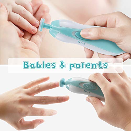 BelonLink Lima de Uñas Bebe, 6 en 1 Manicura de Seguridad Electrica Lima de Uñas Bebe dedo, kit de Cortaúñas Bebes/Set de Manicura y Pedicura para los Dedos y pies de Bebés y Adultos,Pulido y Recorte
