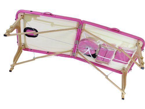 Beltom Camilla de Masaje 2 Zonas portatil Mesa Cama Banco Plegable Reiki Fsioterapeuta - Rosa