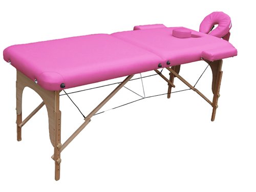Beltom Camilla de Masaje 2 Zonas portatil Mesa Cama Banco Plegable Reiki Fsioterapeuta - Rosa