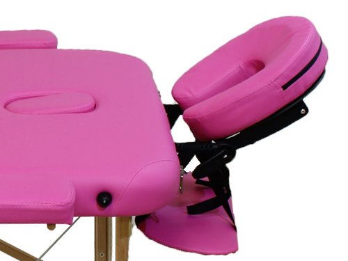 Beltom Camilla de Masaje 3 Zonas portatil 180 x 56 cm. - Pesa Solo 13.3 kg. y con Accesorios 14,5 kg. - Mesa Cama Banco Plegable Reiki Fsioterapeuta - Rosa