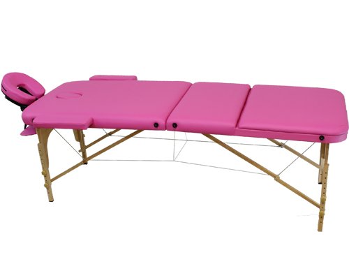Beltom Camilla de Masaje 3 Zonas portatil 180 x 56 cm. - Pesa Solo 13.3 kg. y con Accesorios 14,5 kg. - Mesa Cama Banco Plegable Reiki Fsioterapeuta - Rosa