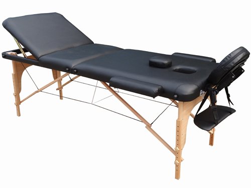 Beltom Camilla de Masaje 3 Zonas portatil 180 x 56 cm. - Pesa Solo 13.3 kg. y con Accesorios 14,5 kg. - Mesa Cama Banco Plegable Reiki Fsioterapeuta - Negro