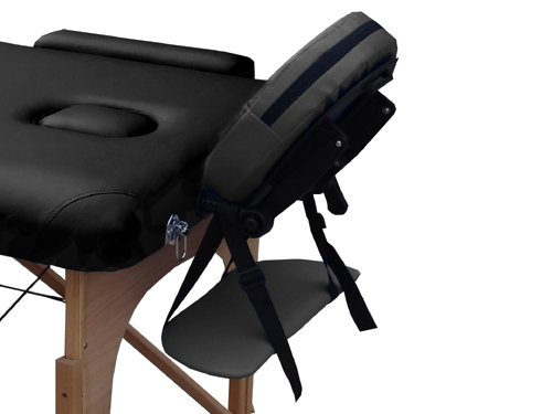 Beltom Camilla de Masaje 3 Zonas portatil 180 x 56 cm. - Pesa Solo 13.3 kg. y con Accesorios 14,5 kg. - Mesa Cama Banco Plegable Reiki Fsioterapeuta - Negro