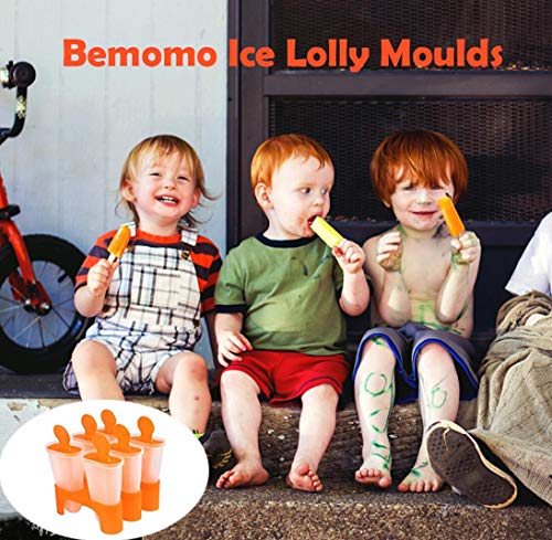 Bemomo Ice Lolly - Moldes reutilizables para hacer helados y polos, los niños prefieren Pop Molds Ice Lolly Makers como base | maravilloso regalo en verde o naranja (color al azar en entrega)