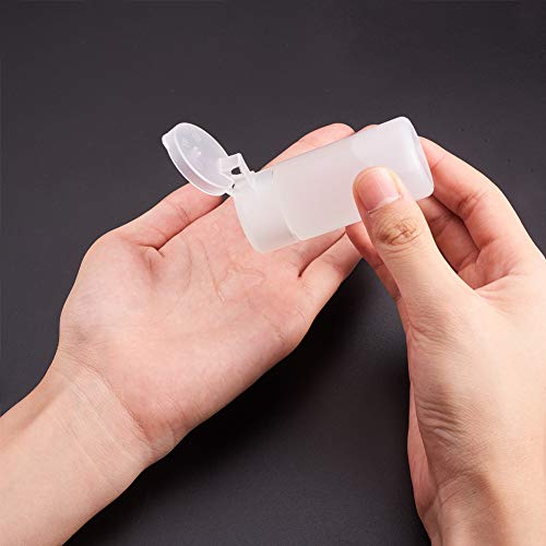 BENECREAT 10 Pack 30ml Botella Exprimible de Cosmético para Crema Facial Champú Loción Tubo de Plástico Transparente con Tapa Volteada