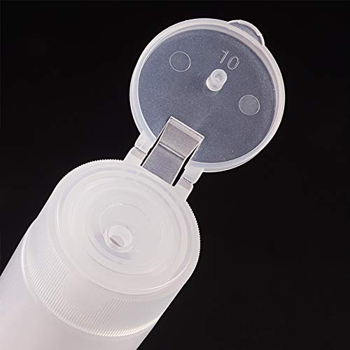BENECREAT 10 Pack 30ml Botella Exprimible de Cosmético para Crema Facial Champú Loción Tubo de Plástico Transparente con Tapa Volteada