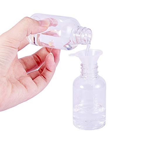 BENECREAT 20 Pack 50ml Botella Plástica Transparente Vacía de Aerosol de Niebla de Gota con Gotero de Transferencia Líquida y Embudo Envase Rellenable para Productos de Belleza
