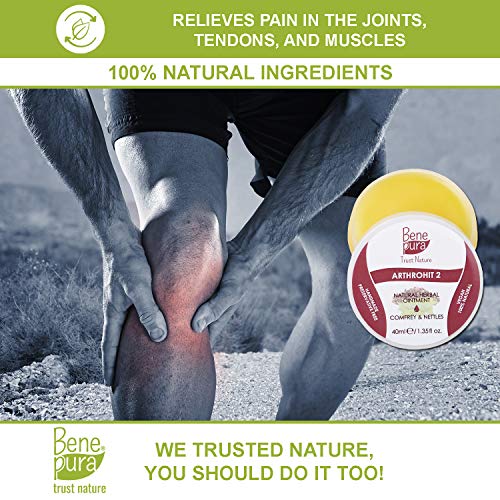BenePura ArthroHit 2 - Ungüento de hierbas naturales - Consuelda y Ortiga - Alivia el Dolor en las Articulaciones, Tendones y Músculos - Actúa Favorablemente sobre el Movimiento del Cuerpo - 40 ml