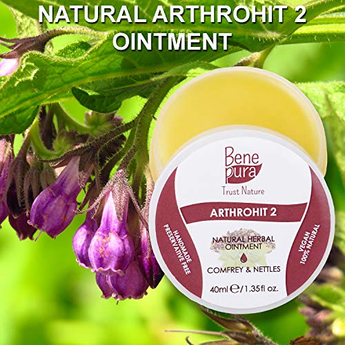 BenePura ArthroHit 2 - Ungüento de hierbas naturales - Consuelda y Ortiga - Alivia el Dolor en las Articulaciones, Tendones y Músculos - Actúa Favorablemente sobre el Movimiento del Cuerpo - 40 ml