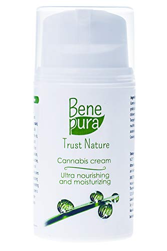 BenePura Crema Facial De Cannabis 50 ml-Ultra Hidratante y Nutritivo-Contra las Arrugas, Adecuado para Pieles Grasas-Sin Pruebas en Animales,Libre de Parabeno,Sin Gluten, Vegano, Hecho a mano en la UE