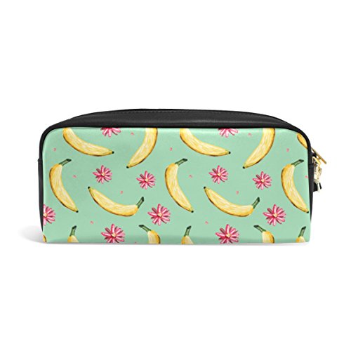 BENNIGIRY Banana Estampado Sin Costuras Niños Escolar Estuche Portalápices Teens Bolígrafo Portalápices Cosmético Maquillaje Bolsa para Mujer Niña Duradero Bolsa de Papelería Gran Capacidad