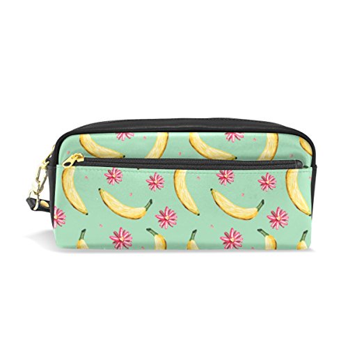 BENNIGIRY Banana Estampado Sin Costuras Niños Escolar Estuche Portalápices Teens Bolígrafo Portalápices Cosmético Maquillaje Bolsa para Mujer Niña Duradero Bolsa de Papelería Gran Capacidad