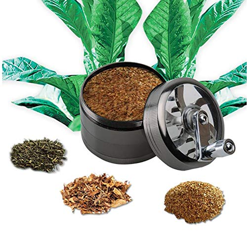 Benrise Metal aleación de zinc 55 mm de cuatro capas de manivela para fumar con mango de vainilla y especias trituradora de aluminio para tabaco y la mayoría de hierbas (negro)