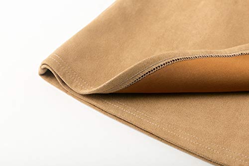 BerryGo Falda de ante sintético con cintura alta para mujer - Marrón - 42