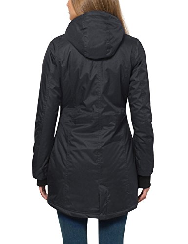 Berydale Parka para mujer con capucha y lazos para los pulgares, Negro, 38