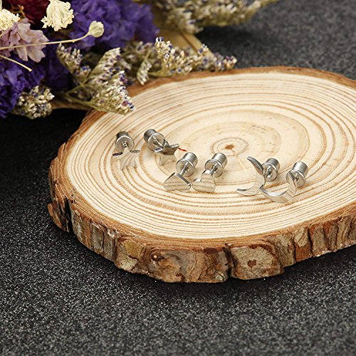 BESTEEL 3 Pares Acero Inoxidable Pendientes de Estrella Luna y Corazón de las Mujeres Aretes Pendientes Piercing Cartilago Joyería de Moda