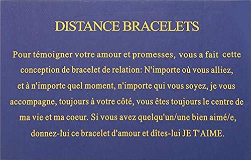 Besteel "Distancia Pulsera Piedra Pulseras Hombre Mujer Pareja Brazalete Blanca Turquesa Relación Pulsera Amor con Tarjeta de Palabras del Amor, Ajustable
