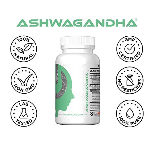 Bestme Ashwagandha Orgánica Sensoril ® I Rico en Whitanolidos I Extracto de Alta Potencia 8X I Calidad Premium Ashwagandha I Suplemento Ayurveda I Ginseng Indio I Withania Somnifera I 60 cápsulas