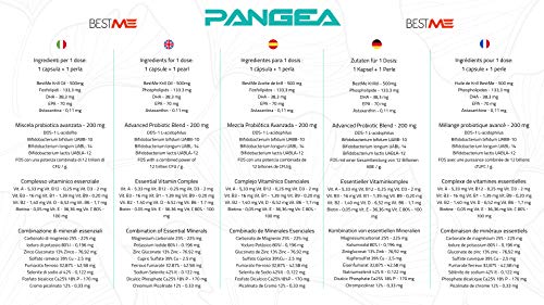 Bestme Pangea | Protege el Sistema Inmune | Refuerza las Defensas | Aceite de Krill (Omega 3) | Probióticos Lactobacillus para la Flora Intestinal | Complejo Vitamínico (Multivitaminico ).60 Cápsulas