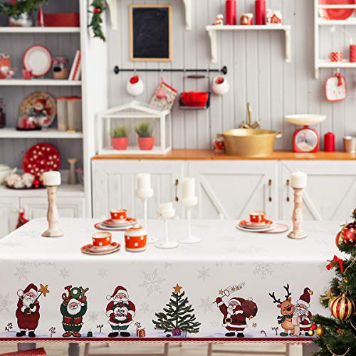 BESTonZON 84 x 60in Mantel de Navidad Decorativo Camino de Mesa Cubierta de Mesa Larga para Navidad Fiesta Vacaciones Invierno Decoración para el hogar