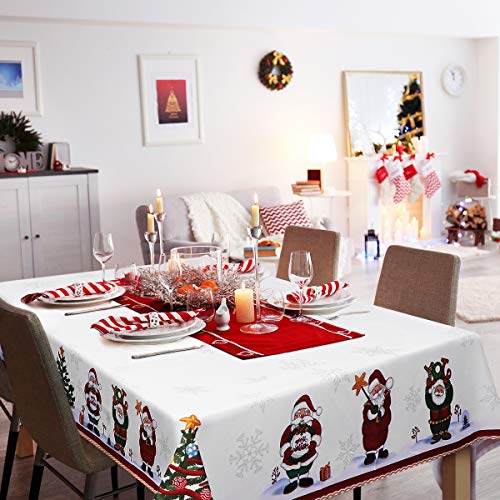 BESTonZON 84 x 60in Mantel de Navidad Decorativo Camino de Mesa Cubierta de Mesa Larga para Navidad Fiesta Vacaciones Invierno Decoración para el hogar