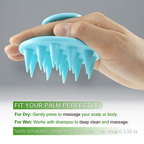 BESTOOL Cepillo para champú con masajeador de cuero cabelludo y cerda de silicona suave, exfoliante para depurador de cuero cabelludo para hombres y mujeres (Rosa-Cian)