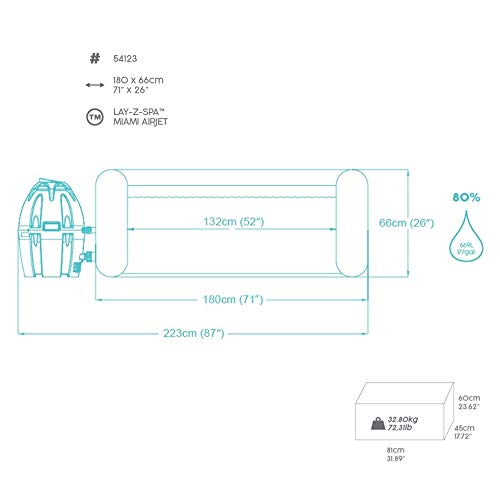 Bestway Lay- Z Miam SPA Hinchable para 2-4 Personas