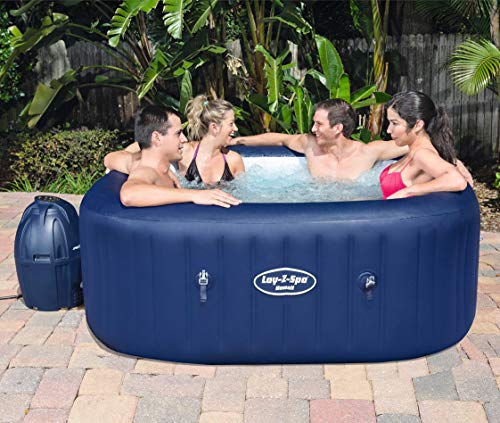 Bestway Lay-Z-SPA Hawaii AirJet - Jacuzzi Hinchable con función de Masaje Rectangular, Gris, 180 x 180 x 71 cm