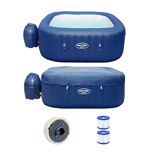 Bestway Lay-Z-SPA Hawaii AirJet - Jacuzzi Hinchable con función de Masaje Rectangular, Gris, 180 x 180 x 71 cm