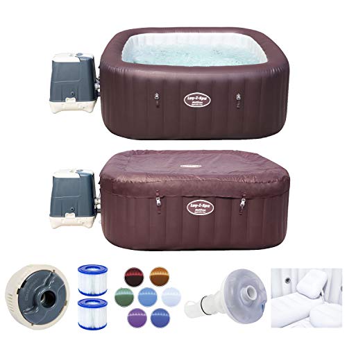 Bestway Lay-Z-SPA Maldives HydroJet Pro - Jacuzzi autohinchable Rectangular, marrón, 201 x 201 x 80 cm