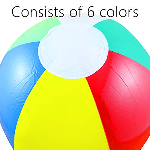 BESTZY Pelota de Playa, 4 Piezas Pelota Hinchable con 1pieza Bomba de Globo para Regalo de Cumpleaños Playa Fiesta en la Piscina