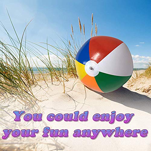 BESTZY Pelota de Playa, 4 Piezas Pelota Hinchable con 1pieza Bomba de Globo para Regalo de Cumpleaños Playa Fiesta en la Piscina
