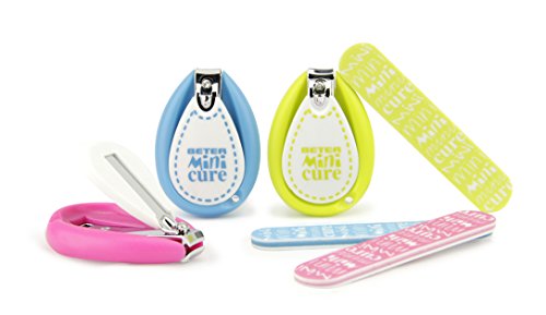 Beter - Mini Cure - Kit de cortauñas y lima (con 2 piezas), colores surtidos