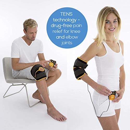 Beurer EM29 Electroestimulador para Rodilla sy codos 2 en 1, Negro, 4 Programa sEntrenamiento, Cinta Flexible y Ajustable