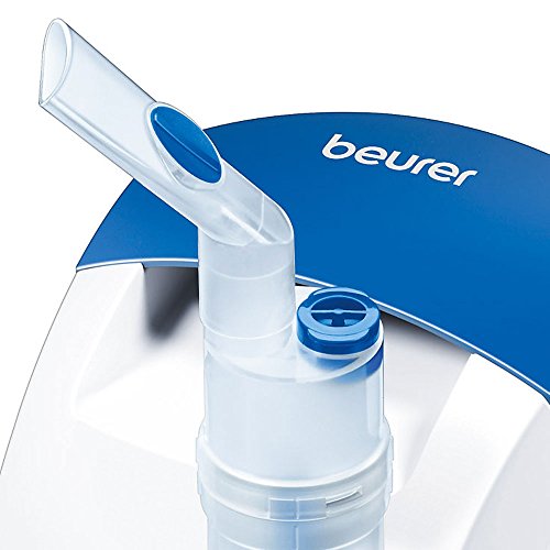 Beurer IH26 - Nebulizador por aire comprimido para niños y adultos, 16.6 x 14.1 x 14.8 cm, 1.4 kg, color blanco y azul
