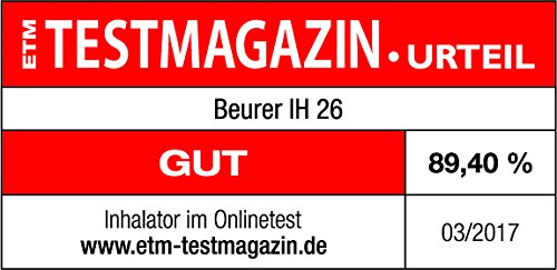 Beurer IH26 - Nebulizador por aire comprimido para niños y adultos, 16.6 x 14.1 x 14.8 cm, 1.4 kg, color blanco y azul