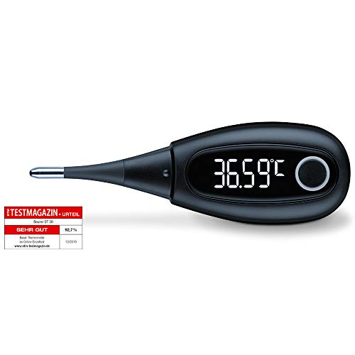 Beurer OT-30 Termómetro Basal Digital Mujer para El Control de Ovulación con Bluetooth, App Ovy, Color Negro