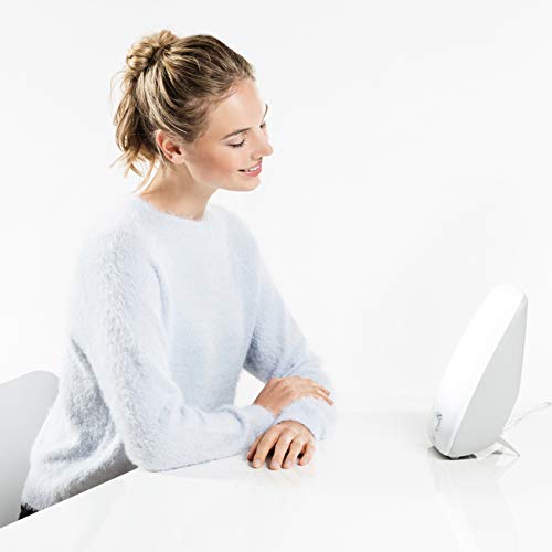 Beurer TL 41 Lámpara de luz diurna para el bienestar, compacto, 10.000 Lux, superficie iluminación 22x20 cm, sin rayos ultravioleta, pie abatible, color Blanco