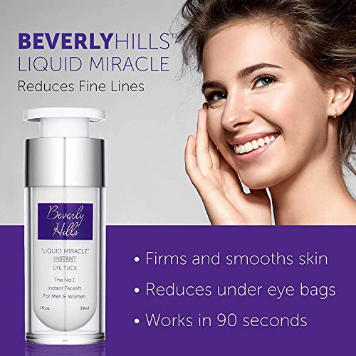 Beverly Hills - Kit Facial Antiedad para Mujer: Lifting Facial Instantáneo, Sérum Antiedad, Tratamiento para las Ojeras y las Bolsas de los Ojos, Sérum Pestañas y Rímel Negro