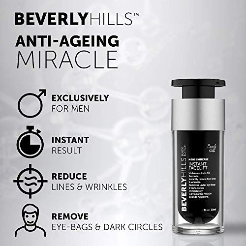 Beverly Hills - Sérum de Lifting Facial y Ocular Instantáneo para Hombre con Veegum y Péptido de Argirelina (30 ml)