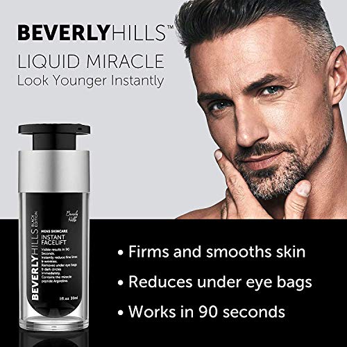 Beverly Hills - Set de Cuidado Antiedad para la Piel del Hombre: Lifting Facial Instantáneo, Crema para Ojeras y Bolsas de los Ojos, y Supersérum Facial Antiedad (30 ml Cada Uno)