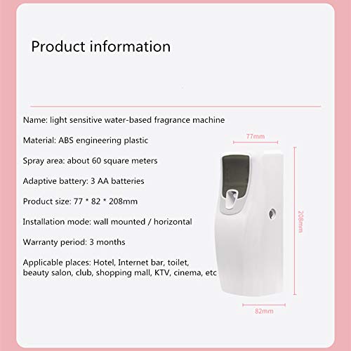 Bfy LED detector de luz perfume aerosol de alcoholes automáticos o de solventes de agua rociador de aerosol de la Oficina de la familia distribuidor de perfumes vacío