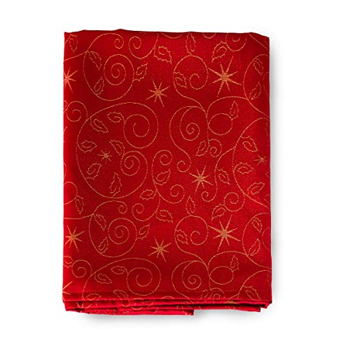 BGEUROPE - Mantel de Navidad – Tratamiento Anti Manchas - Ref. Christmas Star – Rojo, 59 x 137" (150 x 350cm)
