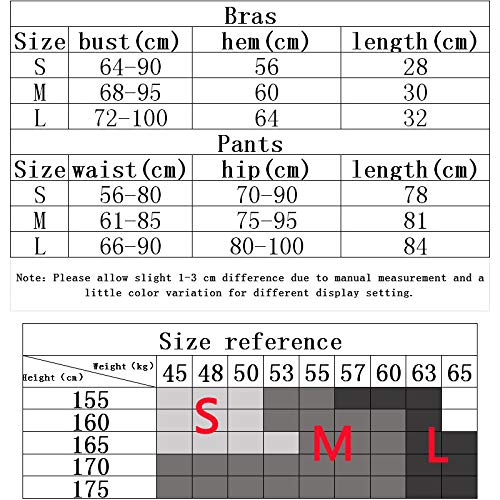 B/H Running Deportes Pantalones Yoga Conjuntos,Ropa de Yoga de 2 Piezas, Ropa Deportiva para Mujeres, de Secado rápido y Transpirable-Dark_Gray_Pants_S