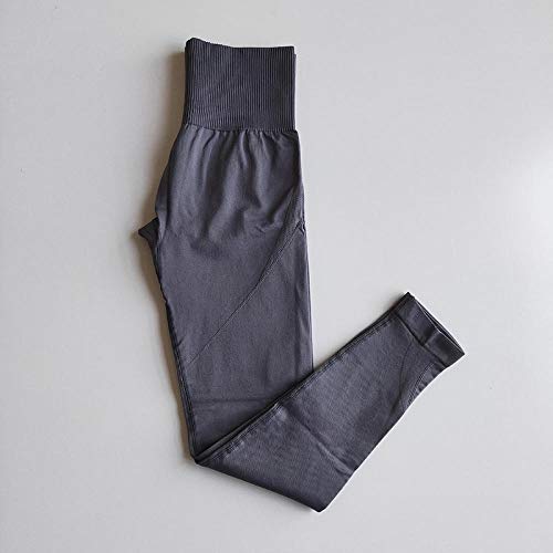 B/H Running Deportes Pantalones Yoga Conjuntos,Ropa de Yoga de 2 Piezas, Ropa Deportiva para Mujeres, de Secado rápido y Transpirable-Dark_Gray_Pants_S